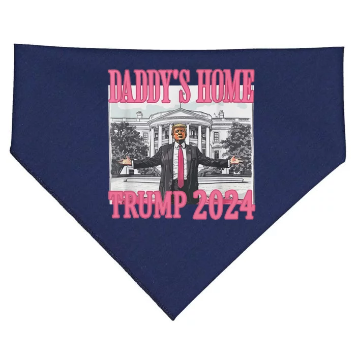 Trump Pink Daddys Home Trump 2024 USA-Made Doggie Bandana