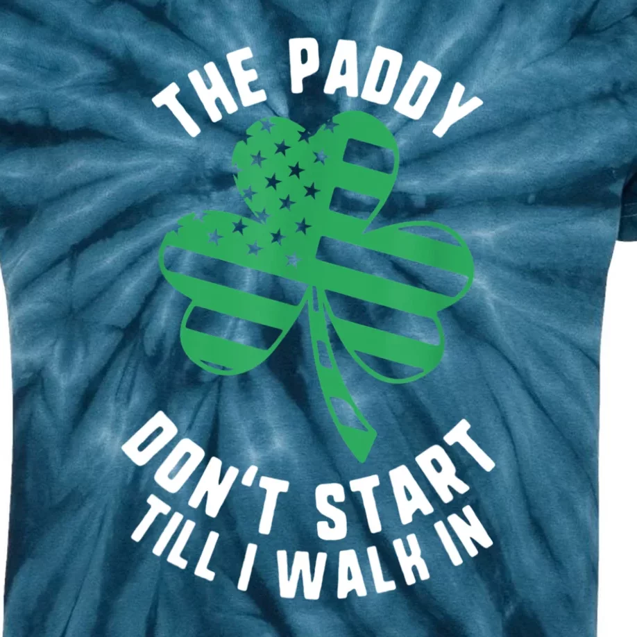 The Paddy Don't Start Till I Walk In Funny St Patrick's Day Kids Tie-Dye T-Shirt