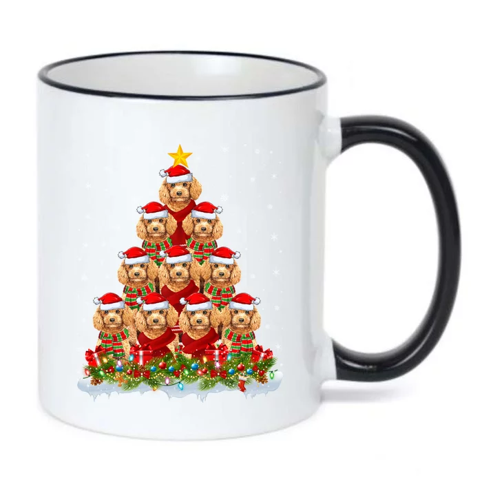 Toy Poodle Dog Lover Xmas Tree Santa Christmas Toy Poodle Gift Black Color Changing Mug