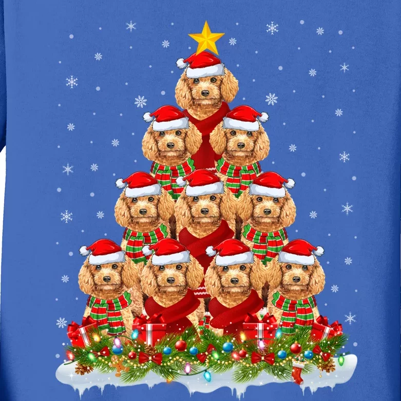 Toy Poodle Dog Lover Xmas Tree Santa Christmas Toy Poodle Gift Kids Long Sleeve Shirt