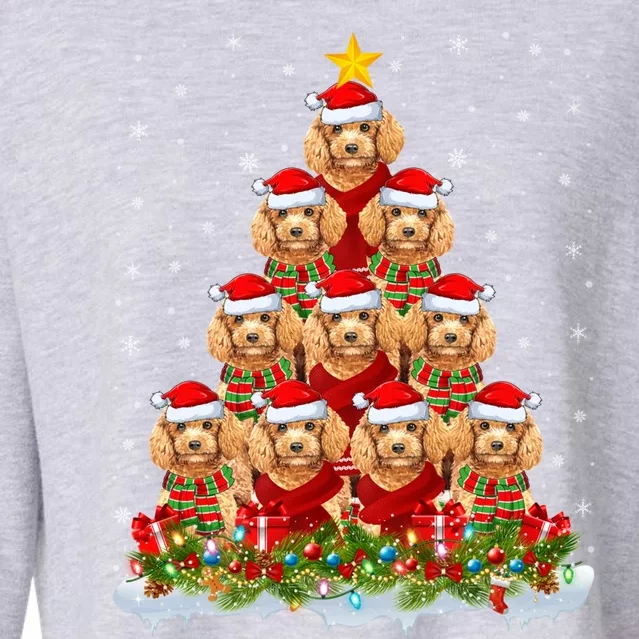 Toy Poodle Dog Lover Xmas Tree Santa Christmas Toy Poodle Gift Cropped Pullover Crew