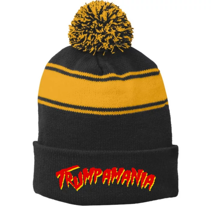 Trumpamania Pro Donald Trump Funny Election Stripe Pom Pom Beanie