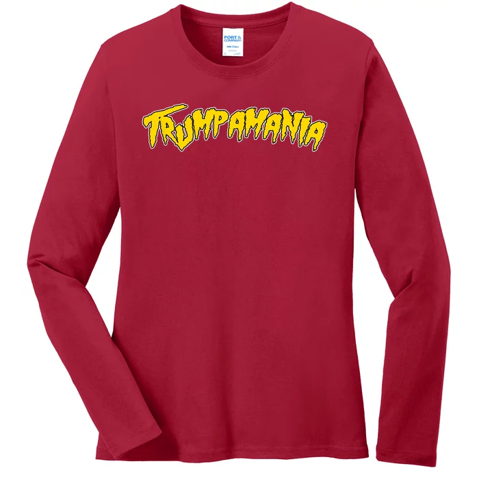 Trumpamania Pro Donald Trump Republican Wrestling Funny Ladies Long Sleeve Shirt