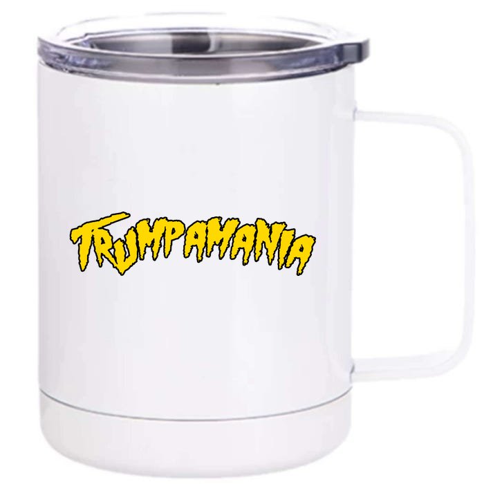 Trumpamania Pro Donald Trump Republican Wrestling Funny Front & Back 12oz Stainless Steel Tumbler Cup