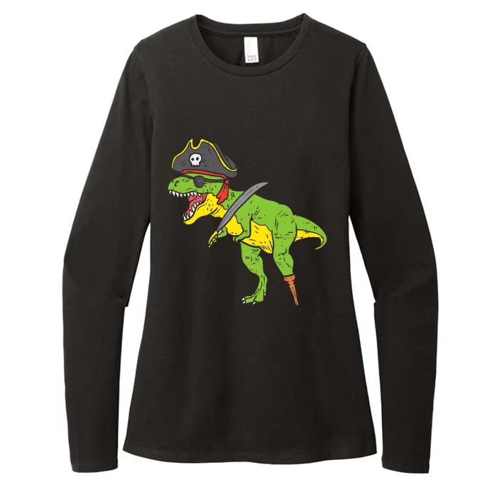 TRex Pirate Dinosaur Dino Funny Halloween Costume Boy Womens CVC Long Sleeve Shirt