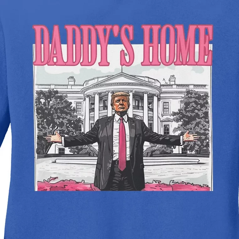 Trump Pink Daddys Home Ladies Long Sleeve Shirt