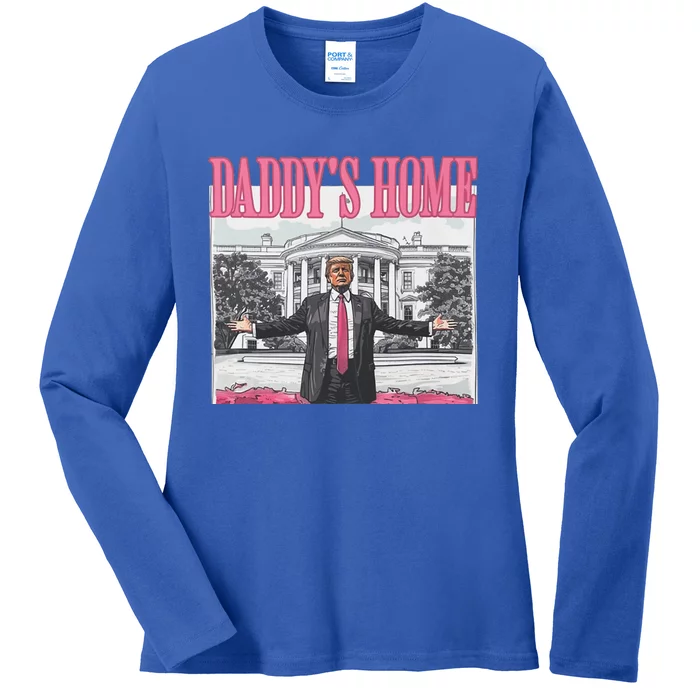 Trump Pink Daddys Home Ladies Long Sleeve Shirt