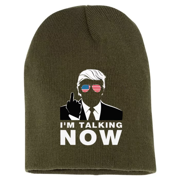 Trump President Debate 2024 IM Talking Now Short Acrylic Beanie