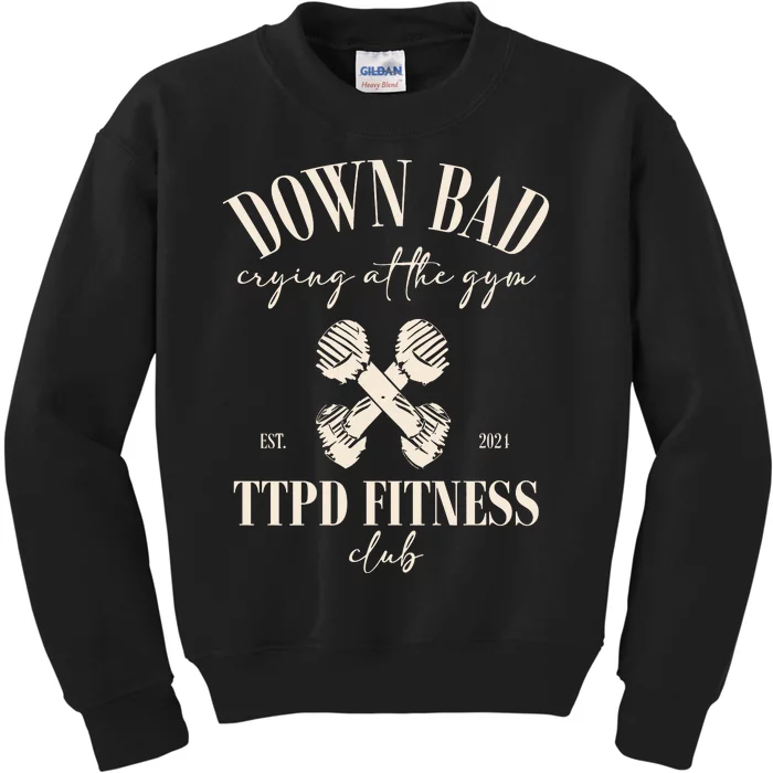 The Poets Department Down Bad Crying At Gym Kids Sweatshirt