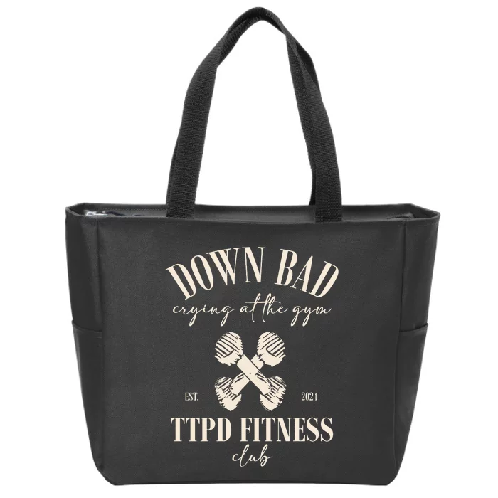 The Poets Department Down Bad Crying At Gym Zip Tote Bag