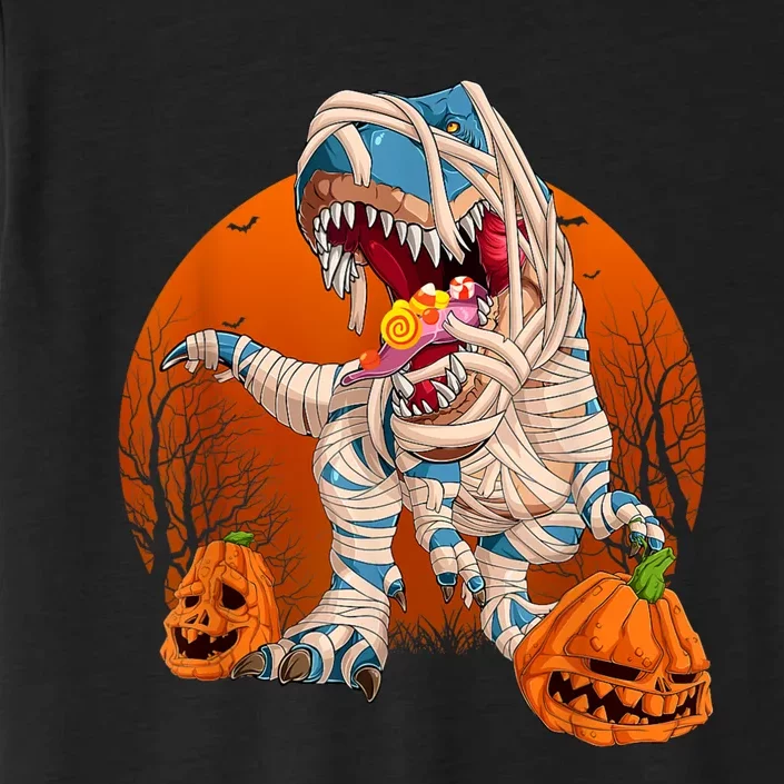 Trex Pumpkin Dinosaur Halloween Mummy Zombie Dino ChromaSoft Performance T-Shirt