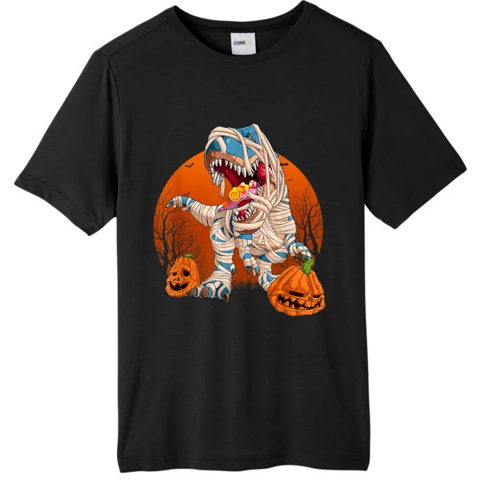 Trex Pumpkin Dinosaur Halloween Mummy Zombie Dino ChromaSoft Performance T-Shirt