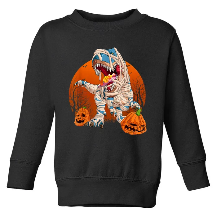 Trex Pumpkin Dinosaur Halloween Mummy Zombie Dino Toddler Sweatshirt