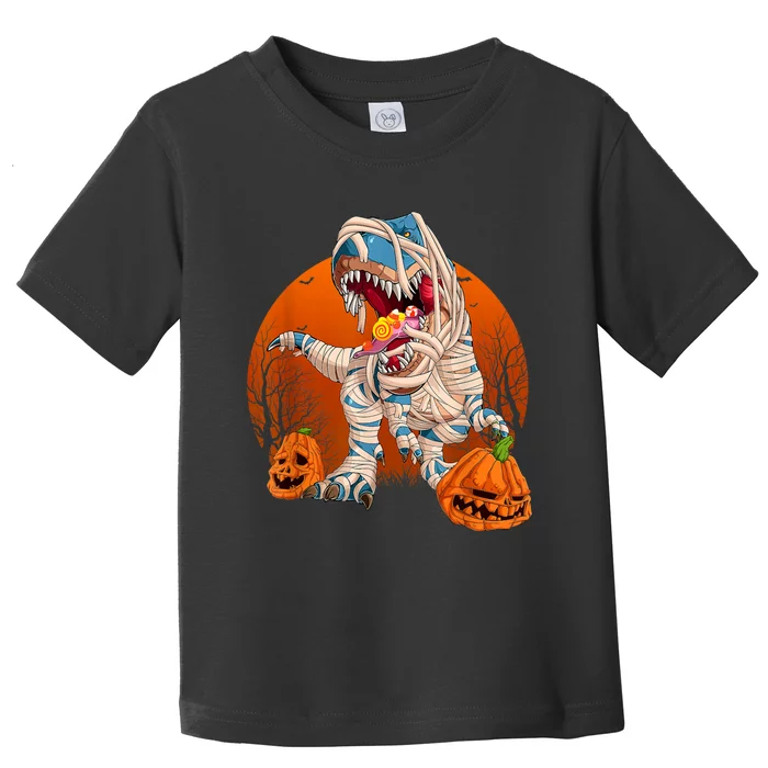 Trex Pumpkin Dinosaur Halloween Mummy Zombie Dino Toddler T-Shirt