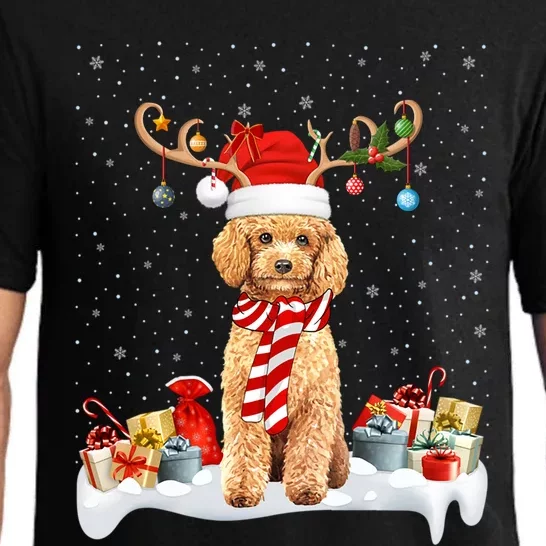 Toy Poodle Dog Xmas Lights Reindeer Toy Poodle Christmas Great Gift Pajama Set