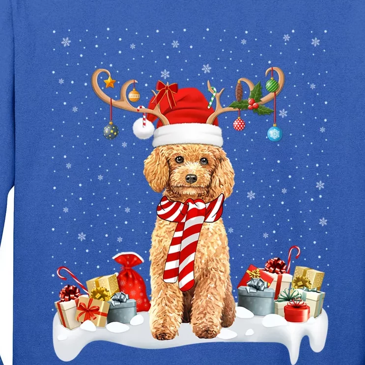 Toy Poodle Dog Xmas Lights Reindeer Toy Poodle Christmas Great Gift Tall Long Sleeve T-Shirt