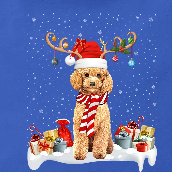 Toy Poodle Dog Xmas Lights Reindeer Toy Poodle Christmas Great Gift Zip Tote Bag