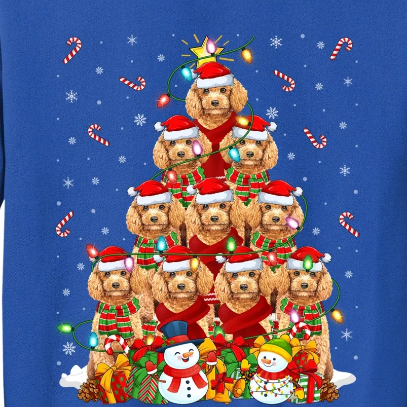 Toy Poodle Dog Xmas Lighting Tree Santa Toy Poodle Christmas Great Gift Tall Sweatshirt