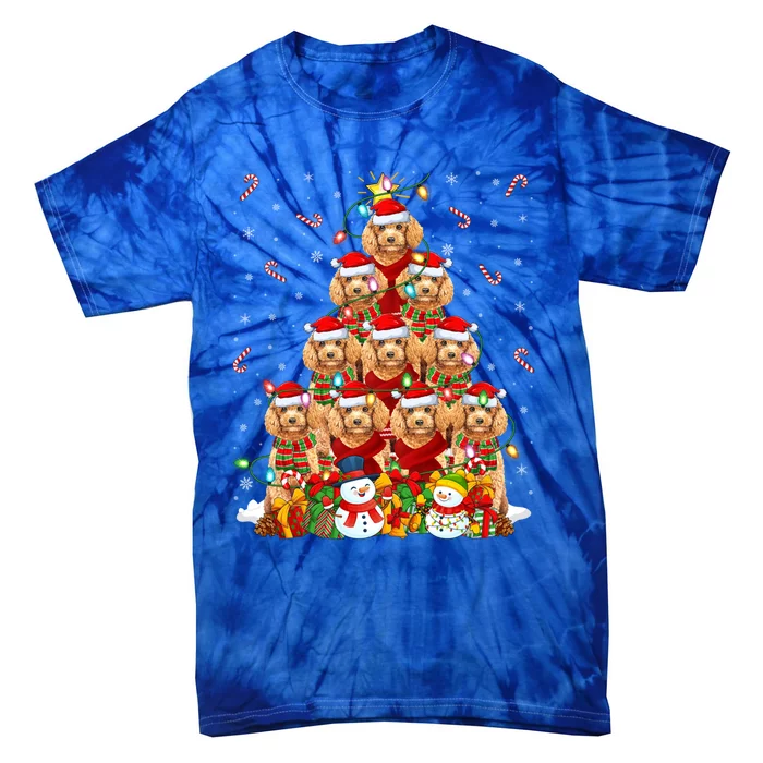 Toy Poodle Dog Xmas Lighting Tree Santa Toy Poodle Christmas Great Gift Tie-Dye T-Shirt