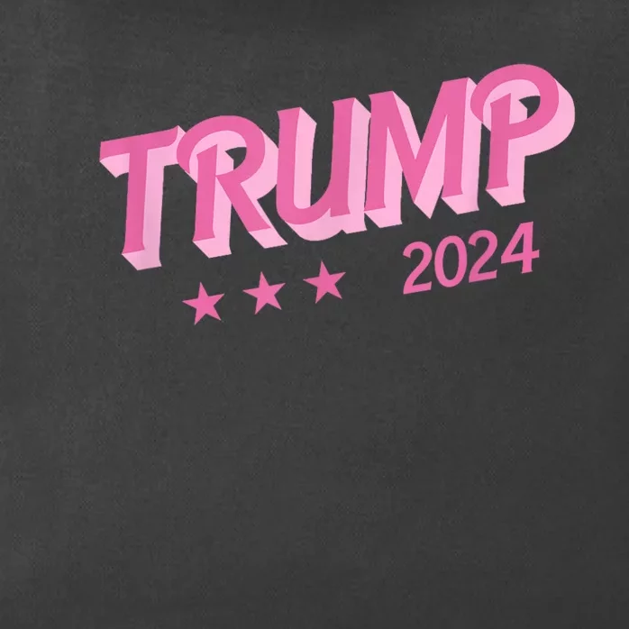 Trump Pink Donald Trump 2024 Us Election Funny Pink Girly Zip Tote Bag