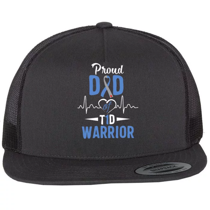 T1d Proud Dad Diabetes Awareness Type 1 Insulin Pancreas Flat Bill Trucker Hat