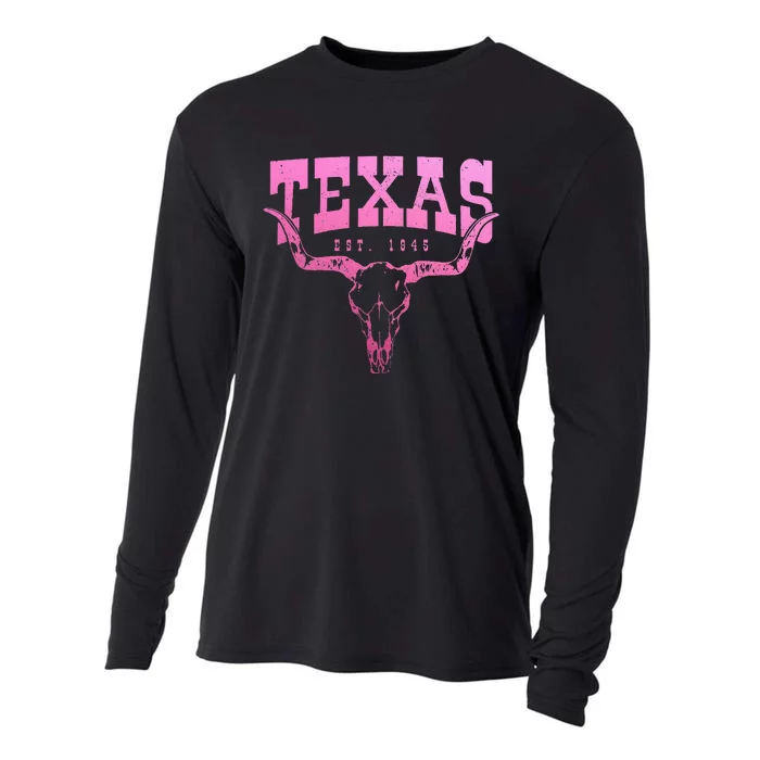 Texas Pride Est. 1845 Tx Girl Vintage Cooling Performance Long Sleeve Crew