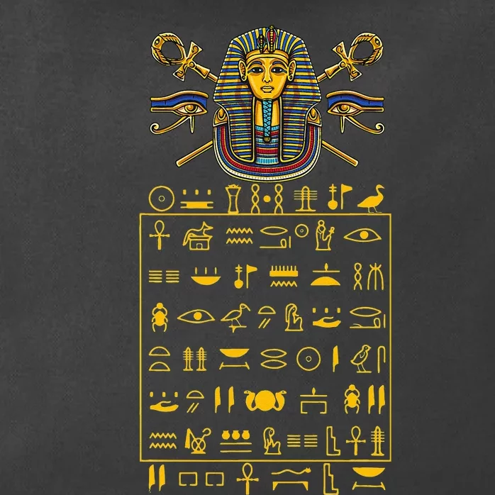 Tut Pharaoh Egyptian Hieroglyphic Letters Symbols King Zip Tote Bag