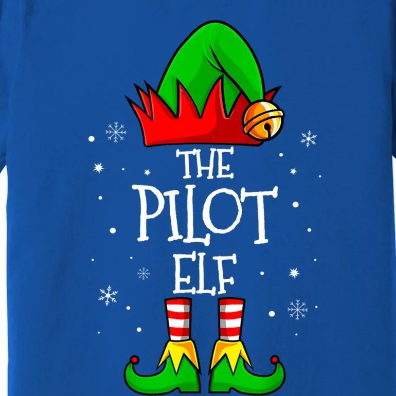 The Pilot Elf Group Matching Family Christmas Funny Airplane Gift Premium T-Shirt