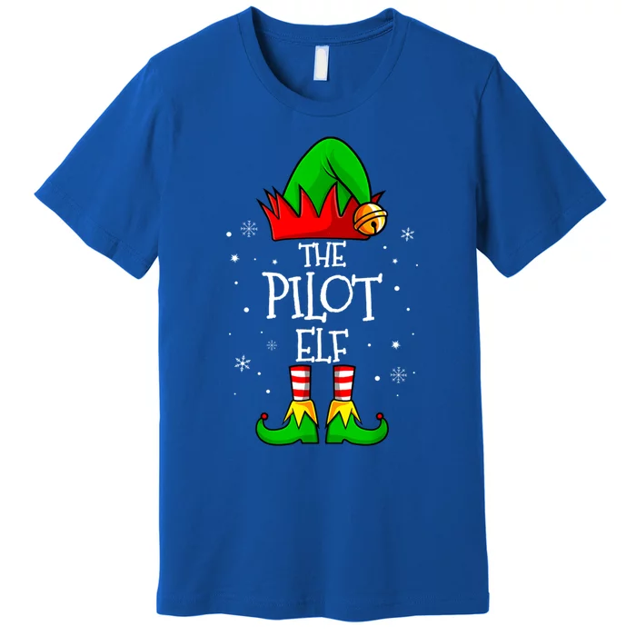 The Pilot Elf Group Matching Family Christmas Funny Airplane Gift Premium T-Shirt