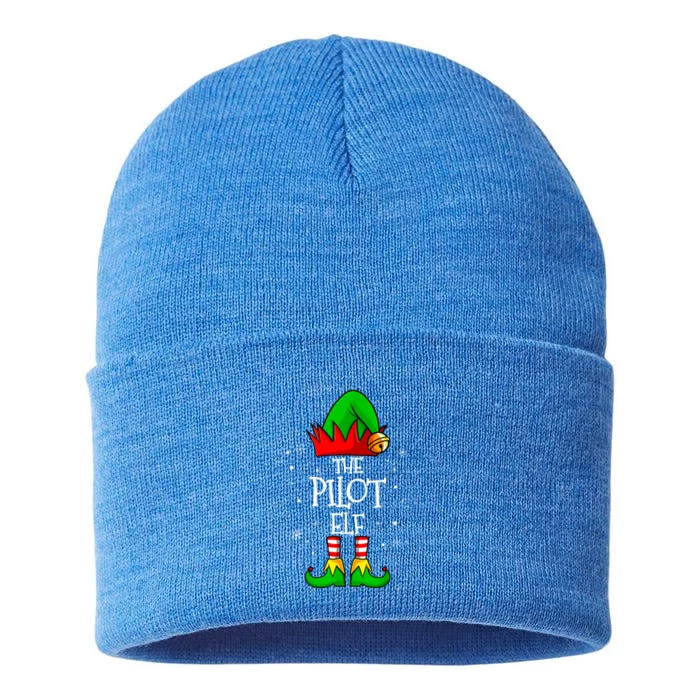 The Pilot Elf Group Matching Family Christmas Funny Airplane Gift Sustainable Knit Beanie