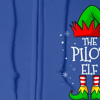 The Pilot Elf Group Matching Family Christmas Funny Airplane Gift Full Zip Hoodie