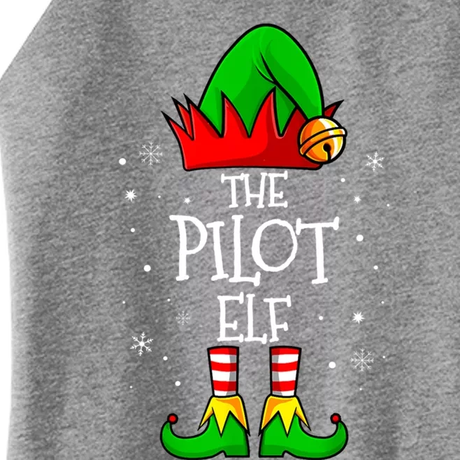 The Pilot Elf Group Matching Family Christmas Funny Airplane Gift Women’s Perfect Tri Rocker Tank