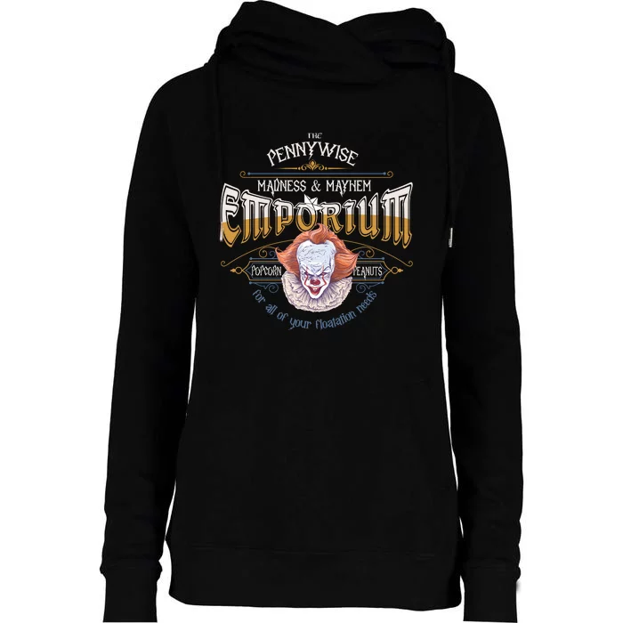 The Pennywise Emporium Madness And Mayhem Halloween Horror Womens Funnel Neck Pullover Hood