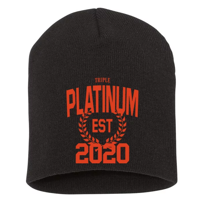 Triple Platinum Est 2020 Short Acrylic Beanie