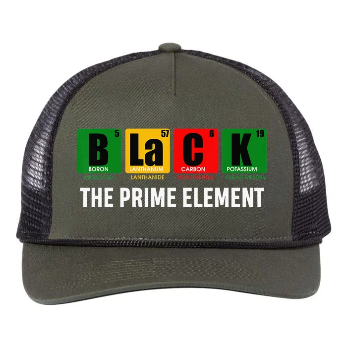 The Prime Element Black History Month Afro Roots Melanin Retro Rope Trucker Hat Cap