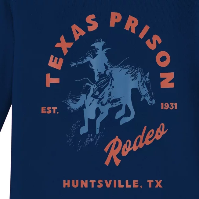 Texas Prison Est. 1931 Rodeo Cowboy Western Gift Baby Long Sleeve Bodysuit