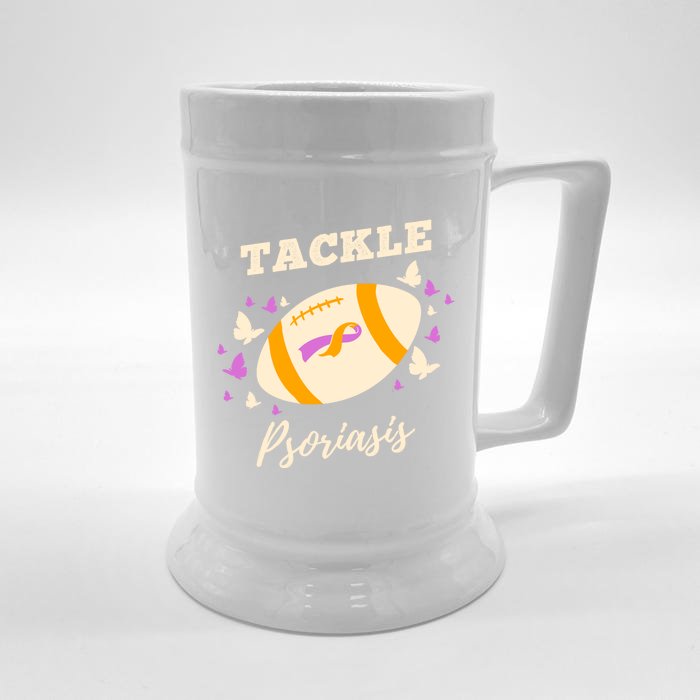 Tackle Psoriasis For Psoriasis Awareness Meaningful Gift Front & Back Beer Stein