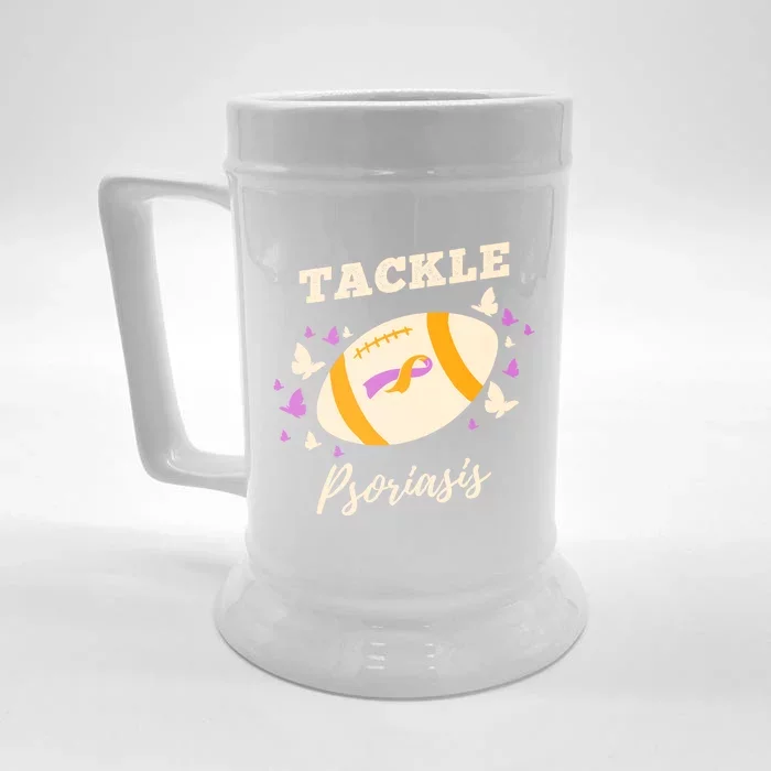 Tackle Psoriasis For Psoriasis Awareness Meaningful Gift Front & Back Beer Stein