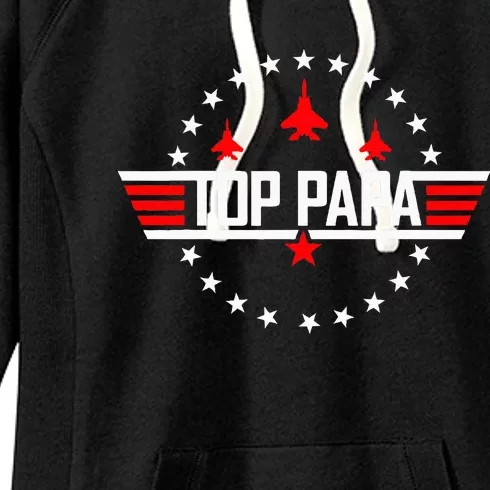 Top Papa Fathers Day Dad Papa Grandpa Women's Fleece Hoodie