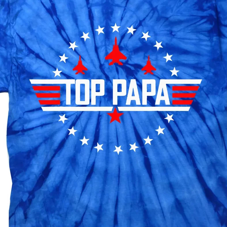 Top Papa Fathers Day Dad Papa Grandpa Tie-Dye T-Shirt