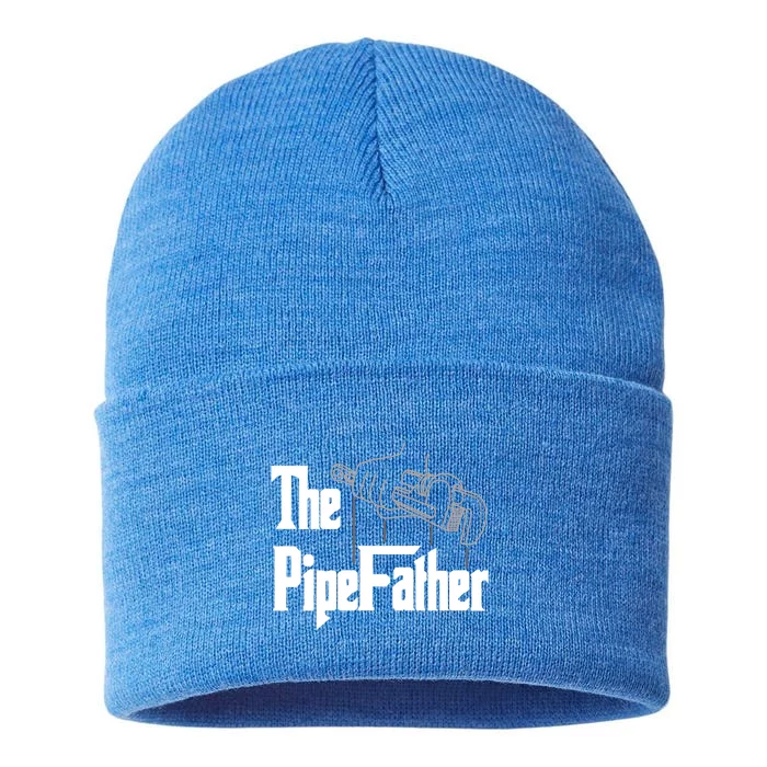 The Pipefather Funny Plumber Dad Fathers Day Gift Sustainable Knit Beanie