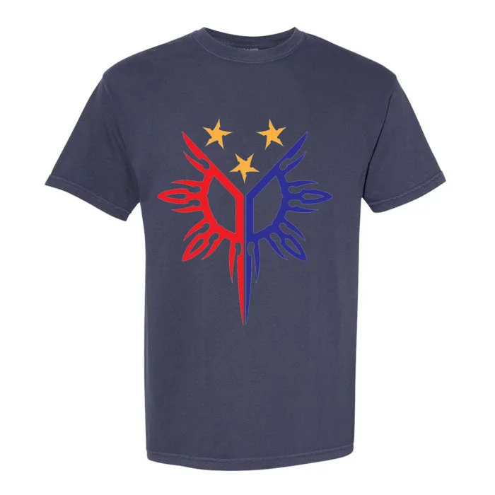 Tribal Philippines Filipino Sun And Stars Flag Garment-Dyed Heavyweight T-Shirt