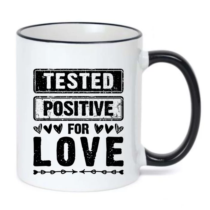 Tested Positive For Love Valentine's Day For Couples Gift Black Color Changing Mug