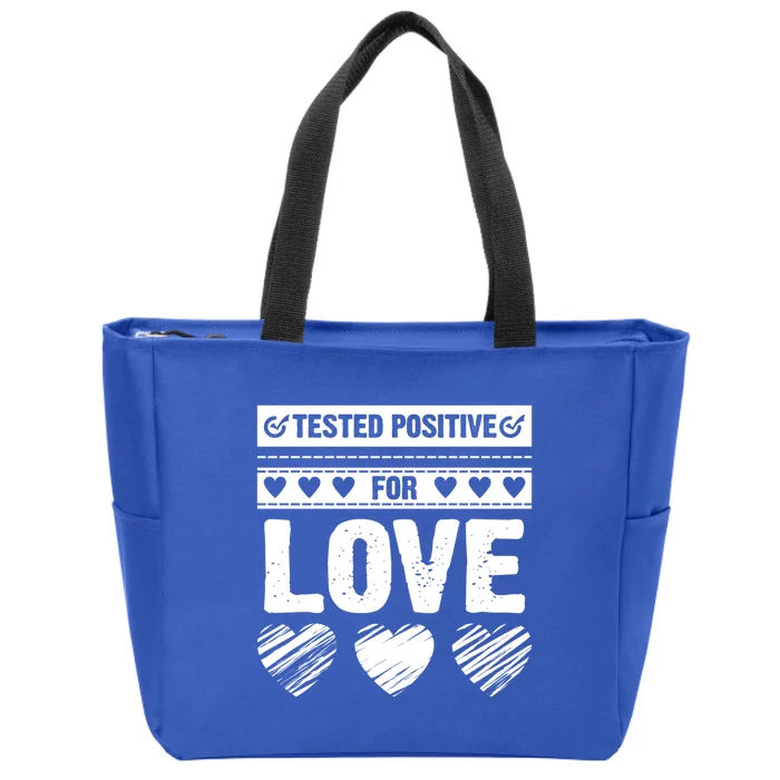 Tested Positive For Love Valentine's Day For Couples Pajama Meaningful Gift Zip Tote Bag