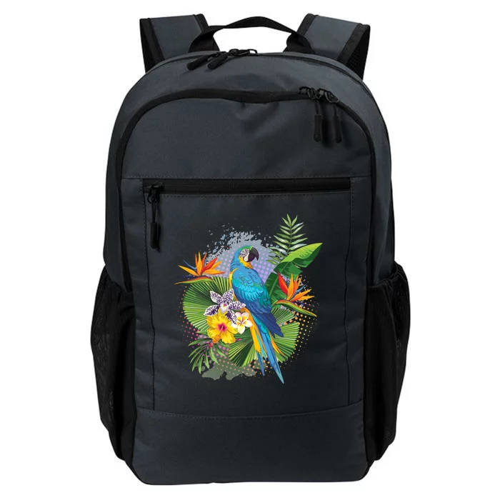 Tropical Paradise Flower Parrot Daily Commute Backpack