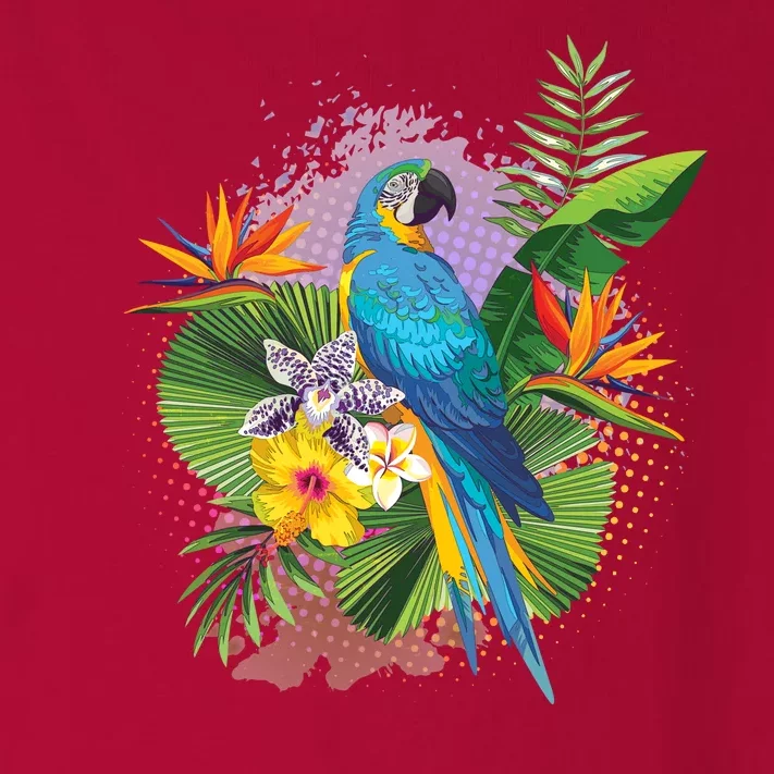 Tropical Paradise Flower Parrot Toddler Long Sleeve Shirt