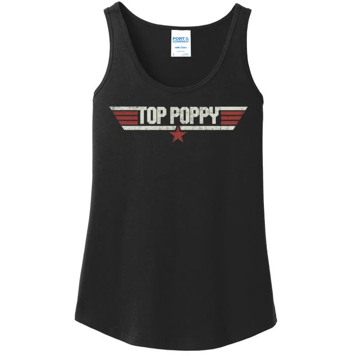 Top Poppy Funny Vintage 80s Gift Father Grandpa Fathers Day Ladies Essential Tank