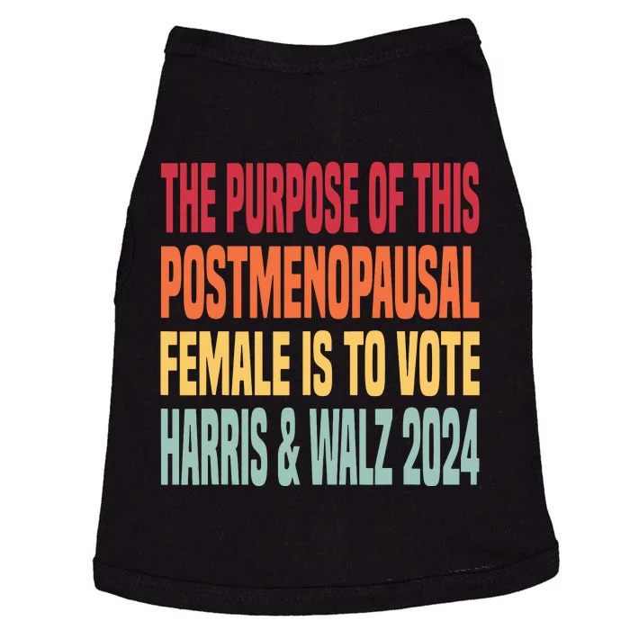 The Purpose Fotr This Post Menopausal Female Harris Walz 24 Doggie Tank