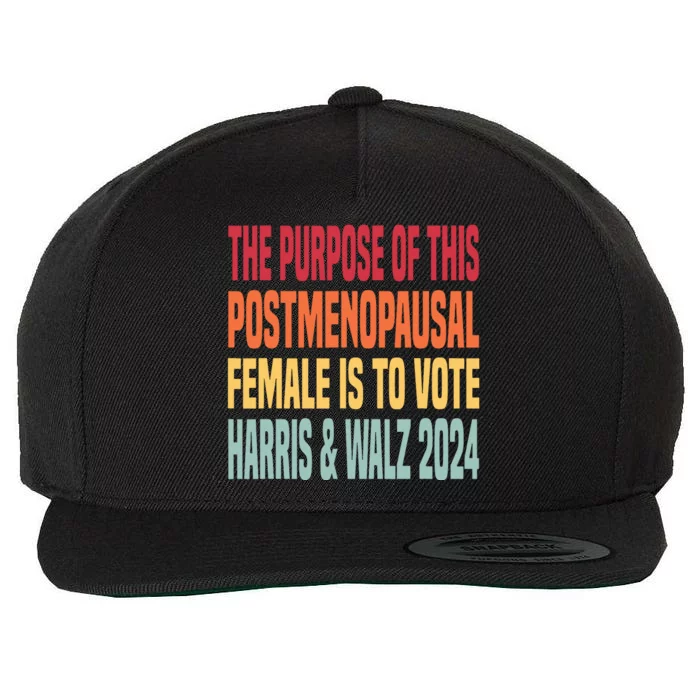 The Purpose Fotr This Post Menopausal Female Harris Walz 24 Wool Snapback Cap