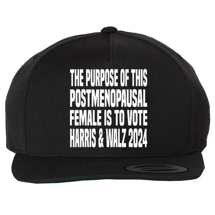 The Purpose Fotr This Post Menopausal Female Harris Walz 24 Wool Snapback Cap